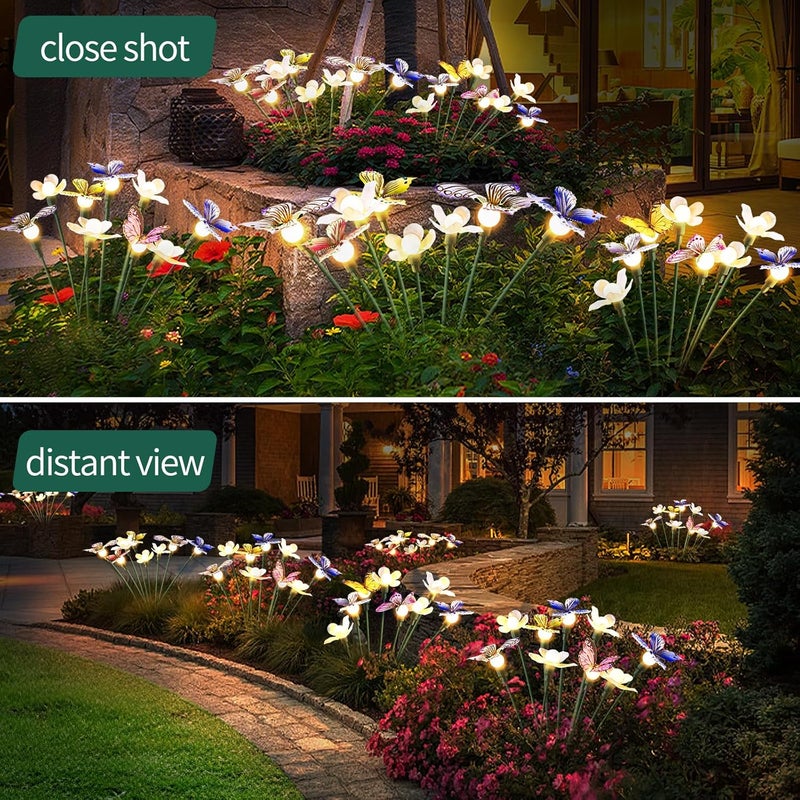 FENSAN Solar Garden Lights,4packs-32LED Outdoor Solar Powered Decor for Yard, Patio, Pathway, IP65 Waterproof Butterfly Lights - Image 5